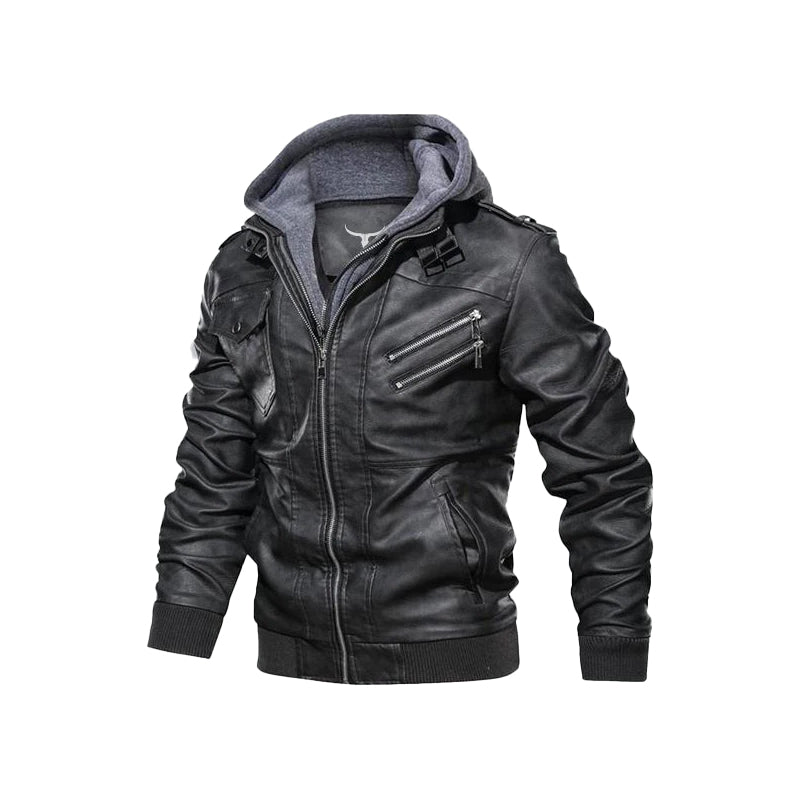 Beau Outerwear Hooded Vindication Leather Jacket