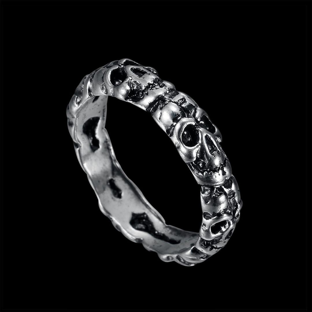 STACKED SKULL HEAD RING