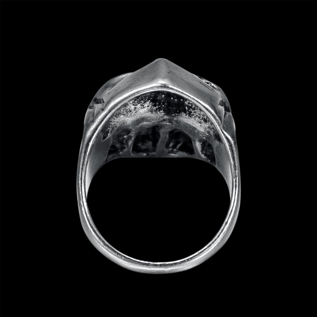 SILVER MASK HELMET RING