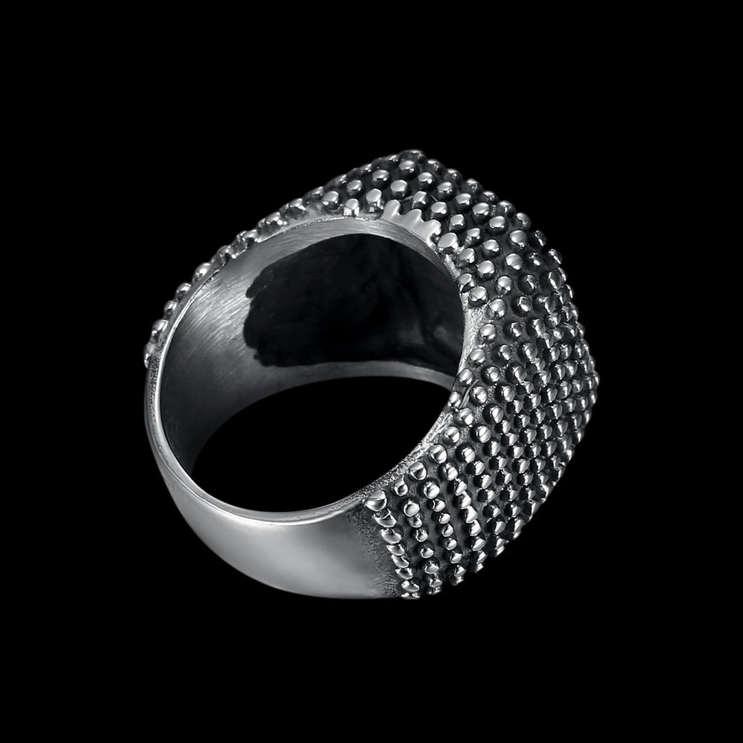 STUDDED PUNK CUBE RING