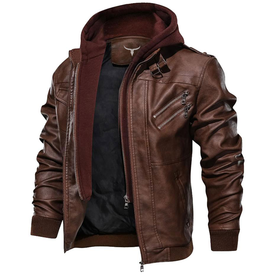 Beau Outerwear Hooded Vindication Leather Jacket