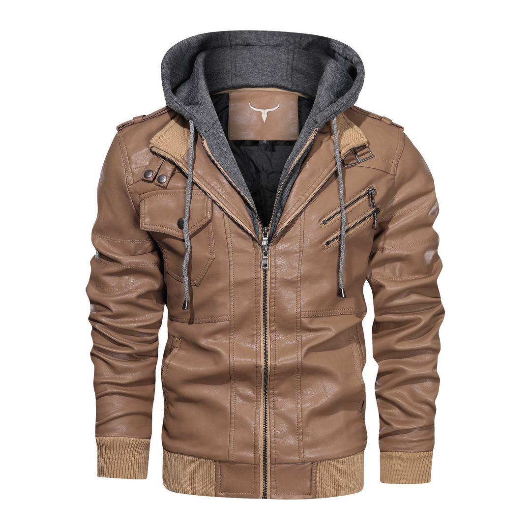 Beau Outerwear Hooded Vindication Leather Jacket