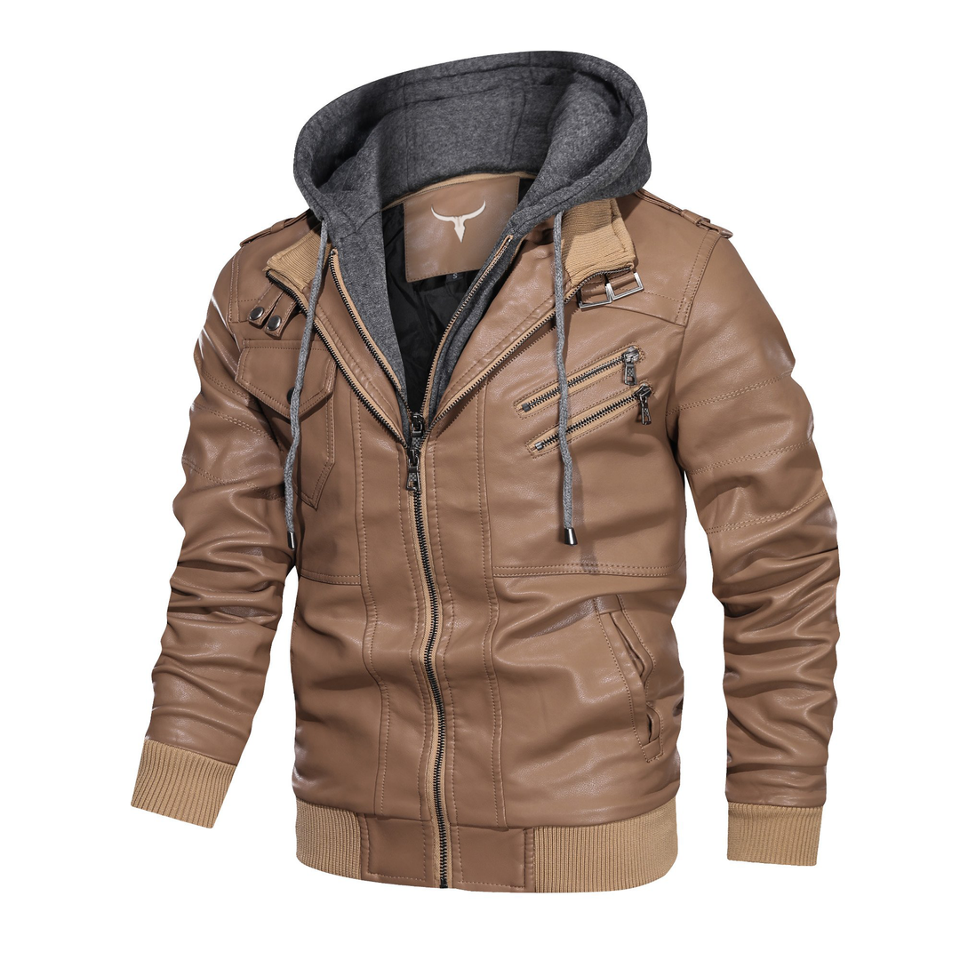 Beau Outerwear Hooded Vindication Leather Jacket