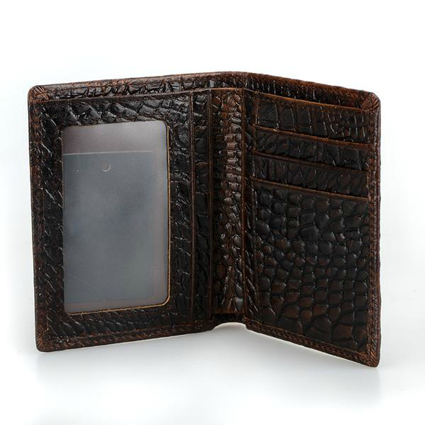 Beau Outerwear  Crocodile Embossed Bi-fold Wallet