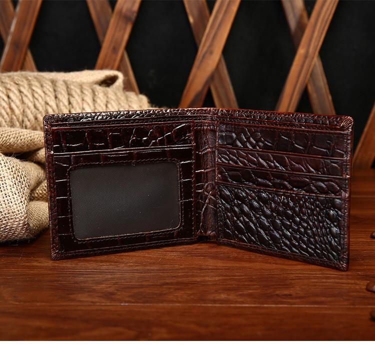 Beau Outerwear  Crocodile Embossed Bi-fold Wallet