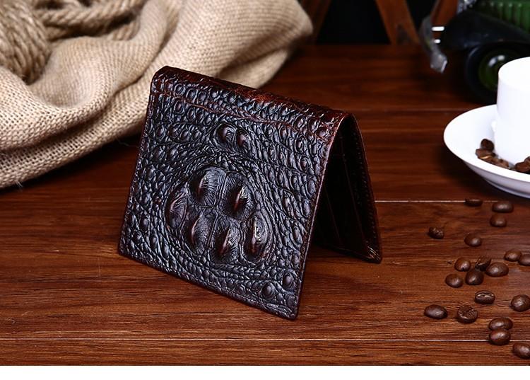 Beau Outerwear  Crocodile Embossed Bi-fold Wallet