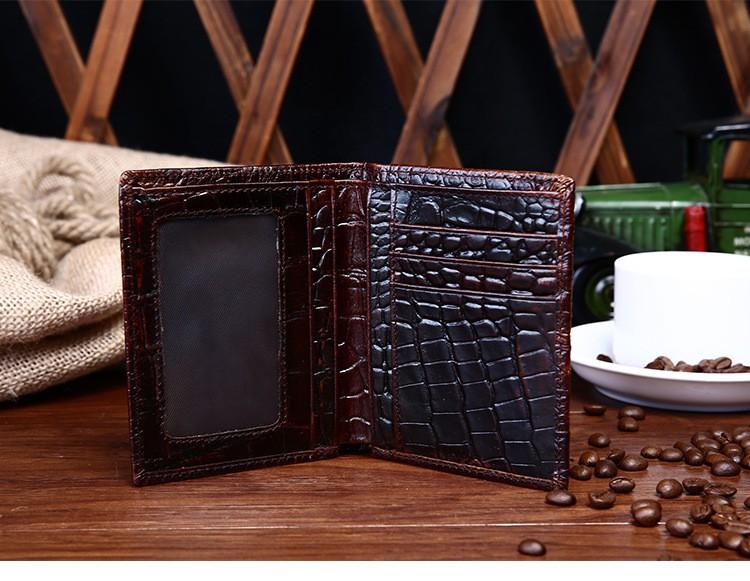 Beau Outerwear  Crocodile Embossed Bi-fold Wallet